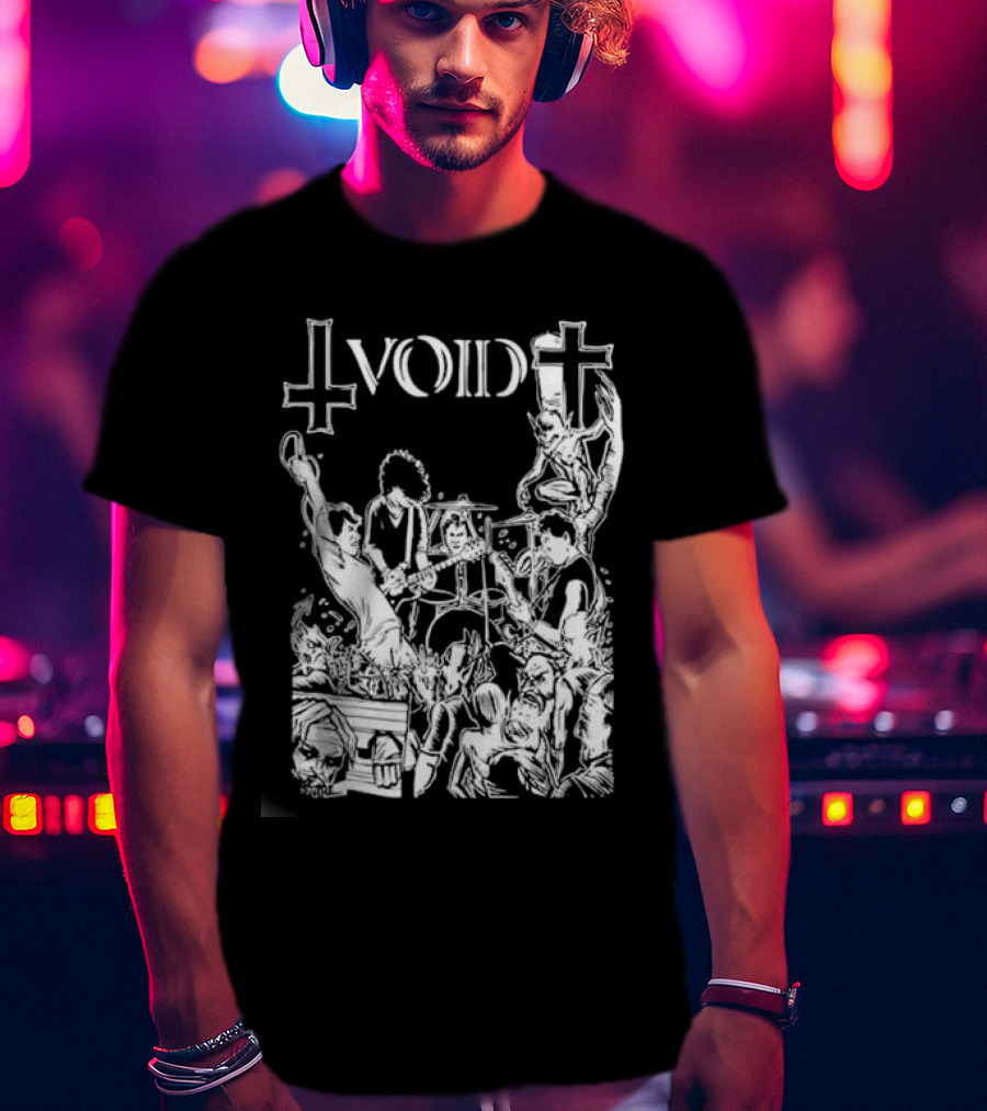 Void Time To Die Band Artwork With Crosses And Skeletons T-Shirt