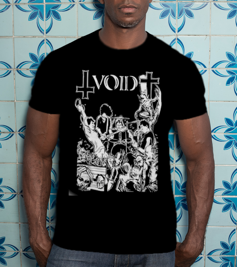 Void Time To Die Band Artwork With Crosses And Skeletons T-Shirt