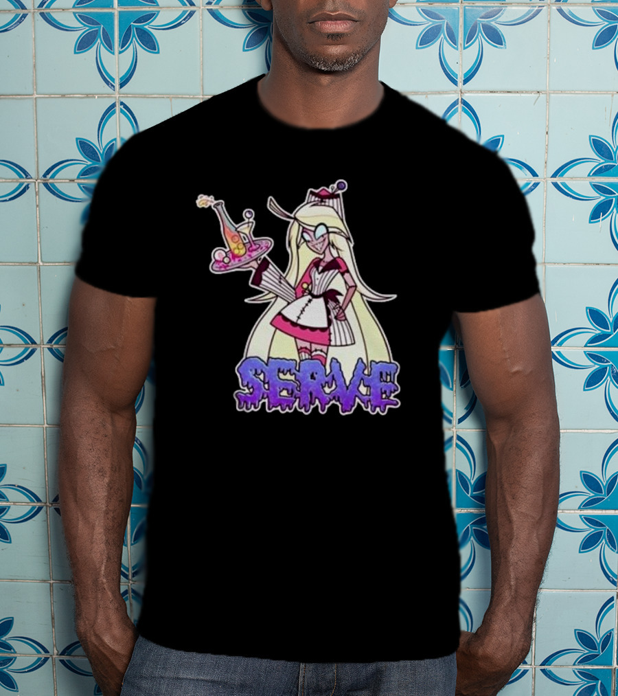Weeby Newz Serve Demon Weeby Anime Character With Potion Tray T-Shirt