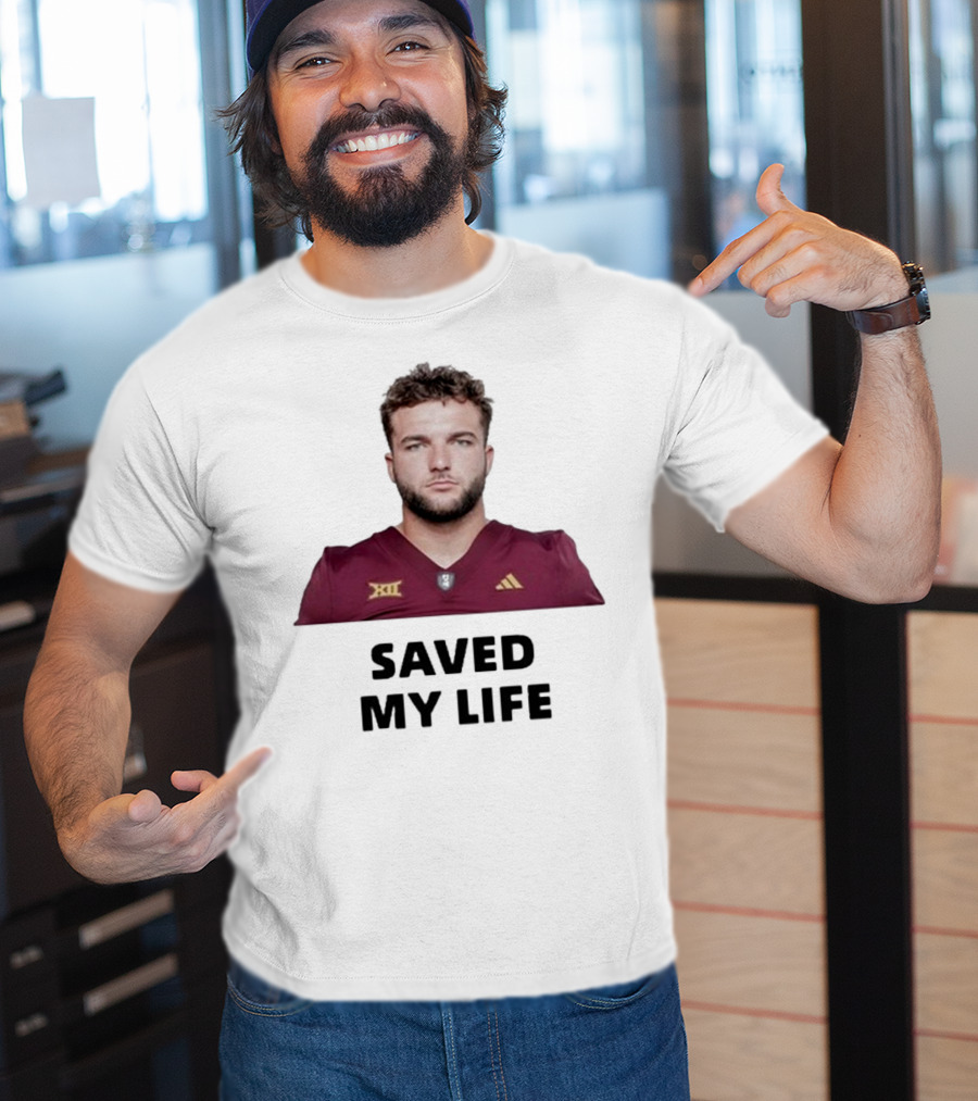 Cam Skattebo Big 12 Saved My Life T-Shirt
