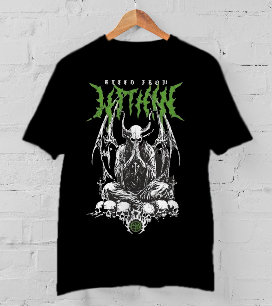 Bleed From Within Hope In Hell Demon Figure Surrounded By Skulls T-Shirt