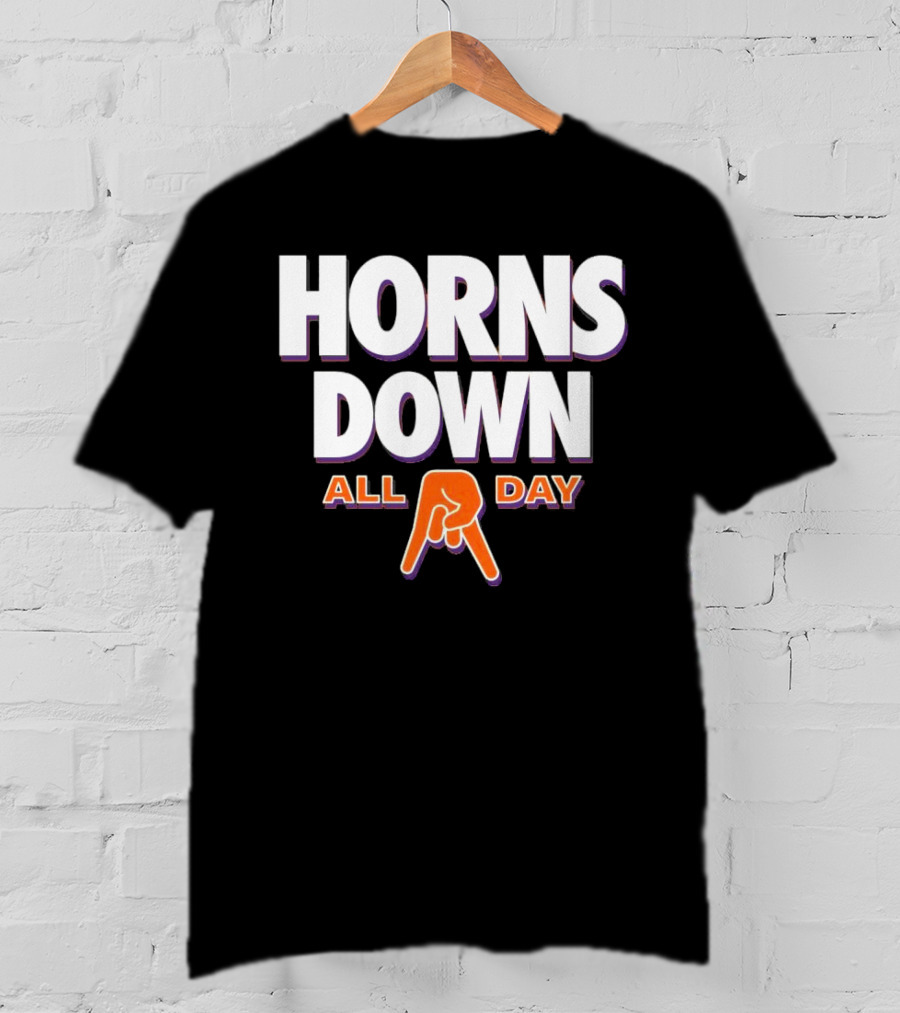 Horns Down All Day Clemson Tiger College Rival Humor T-Shirt