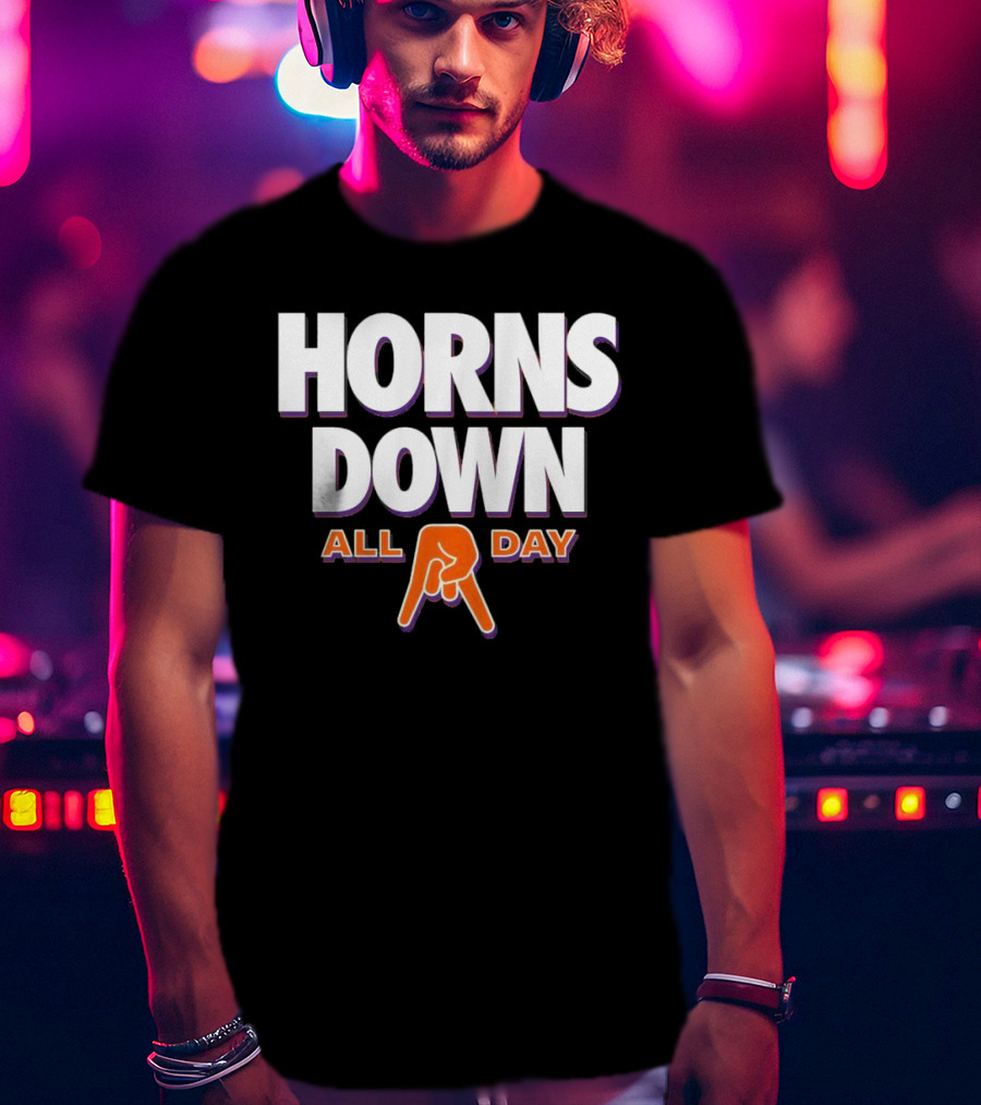 Horns Down All Day Clemson Tiger College Rival Humor T-Shirt
