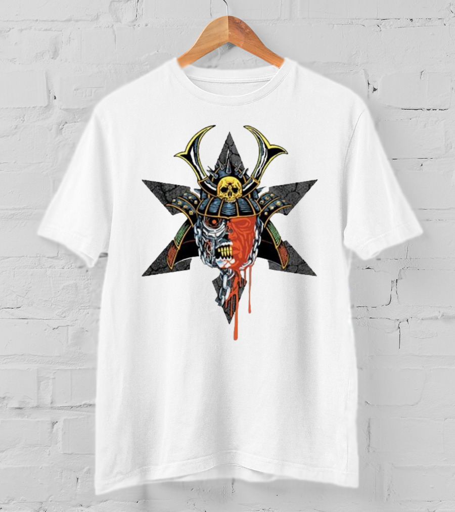 God’s Hate Shuriken Samurai Skull Starburst Horror T-Shirt