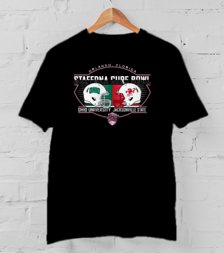 Orlando Florida Ohio University Jacksonville State StaffDNA Cure Bowl T-Shirt