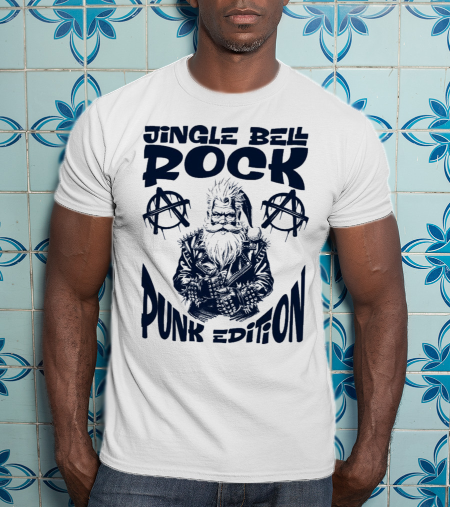 Jingle Bell Rock Punk Edition Anarchy Santa Claus T-Shirt