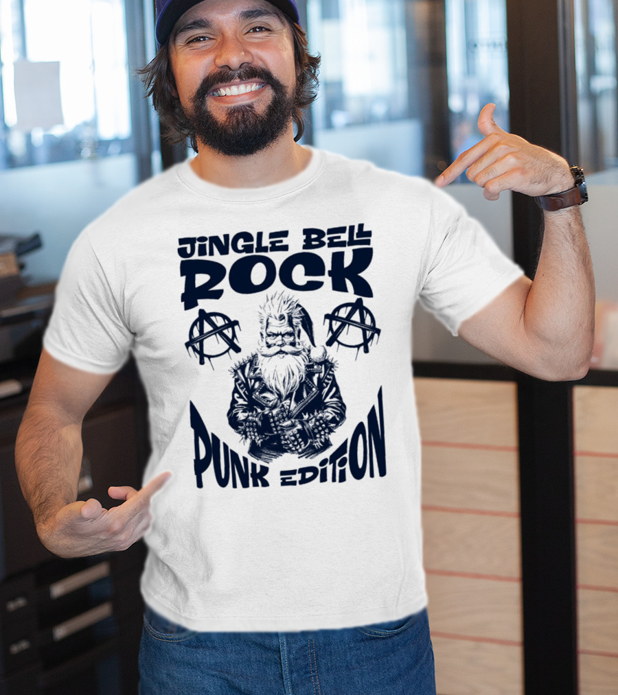 Jingle Bell Rock Punk Edition Anarchy Santa Claus T-Shirt