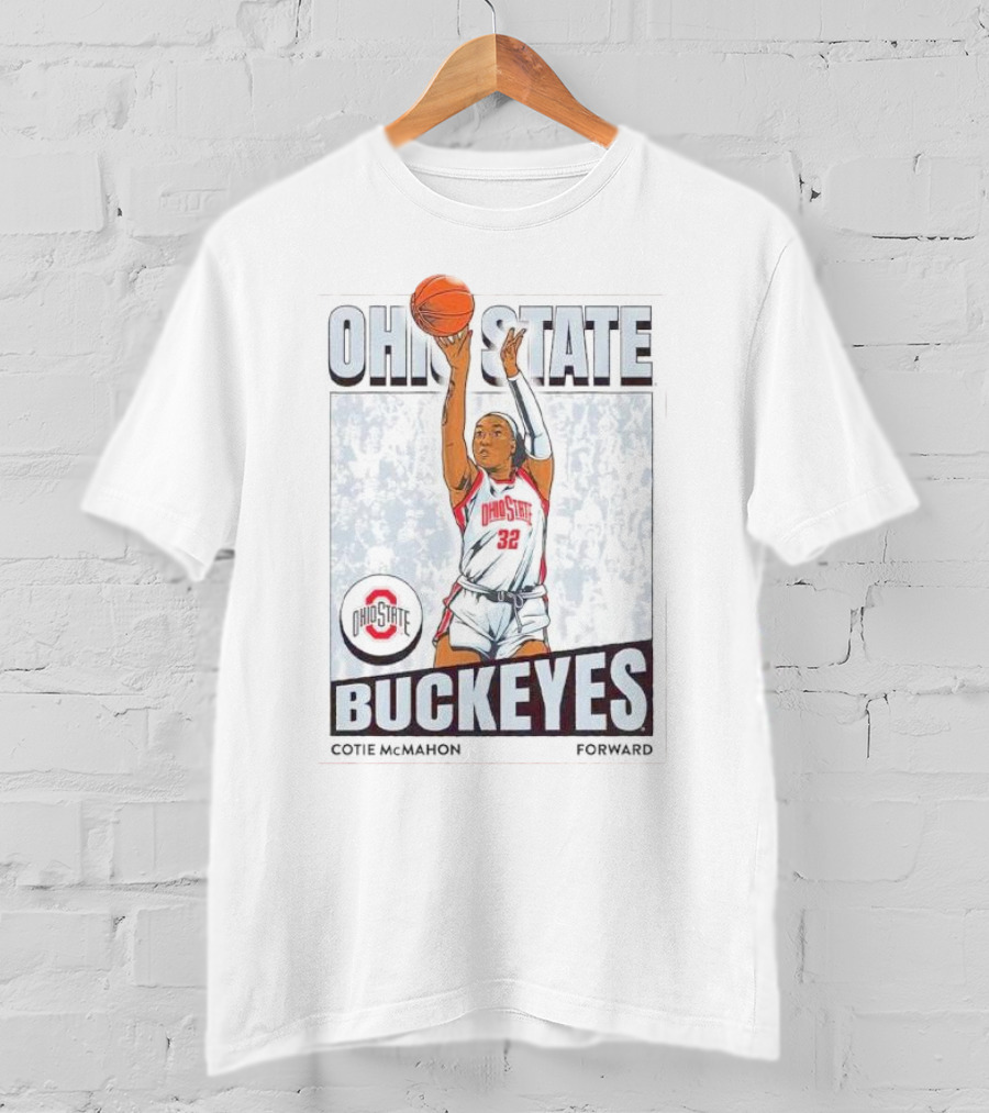 Ohio State Buckeyes Forward Cotie McMahon Cartoon Basketball T-Shirt