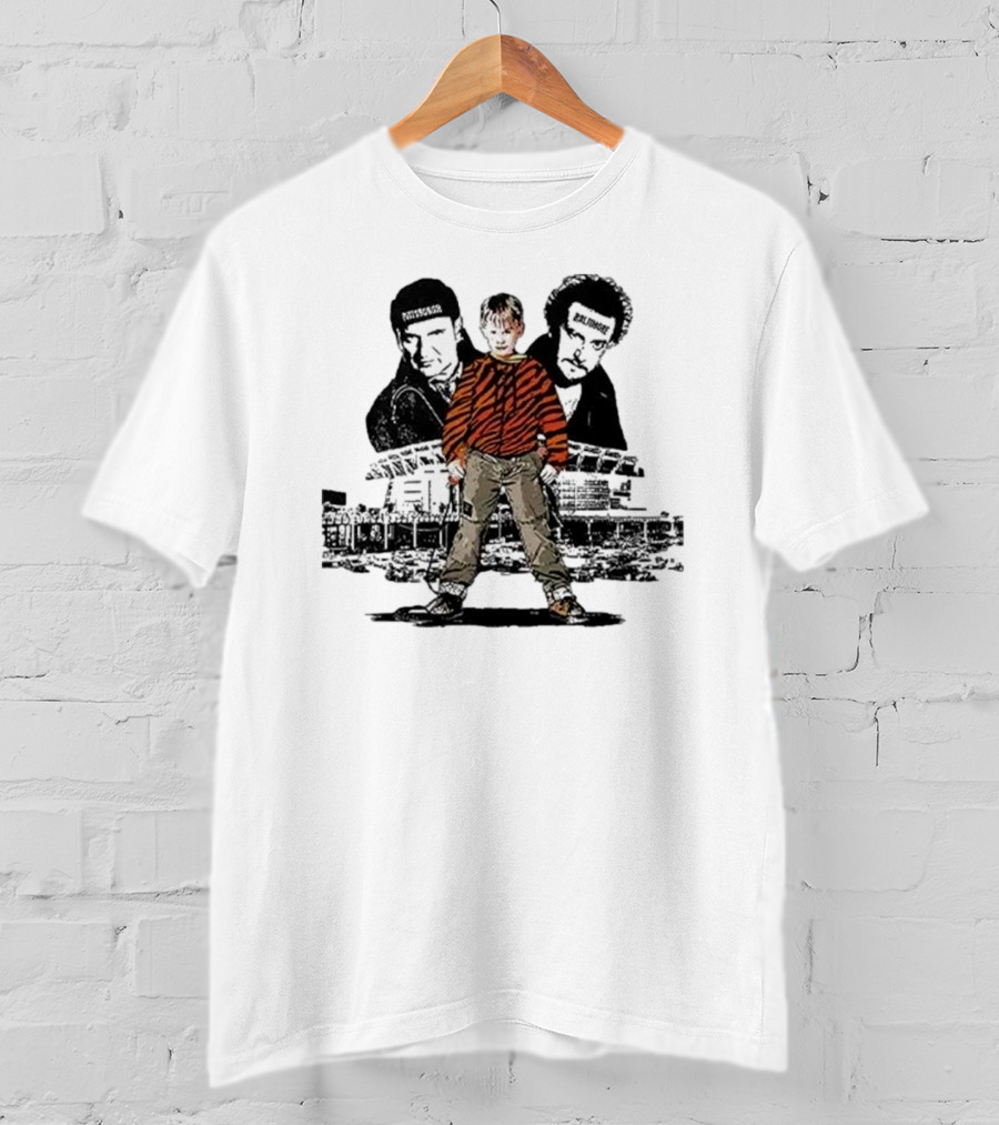 Pittsburgh Steelers Baltimore Ravens Home Alone Parody Stadium Scene T-Shirt