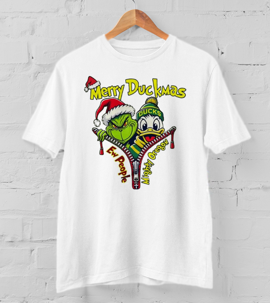 Merry Duckmas Ew People Mighty Oregon Ducks T-Shirt