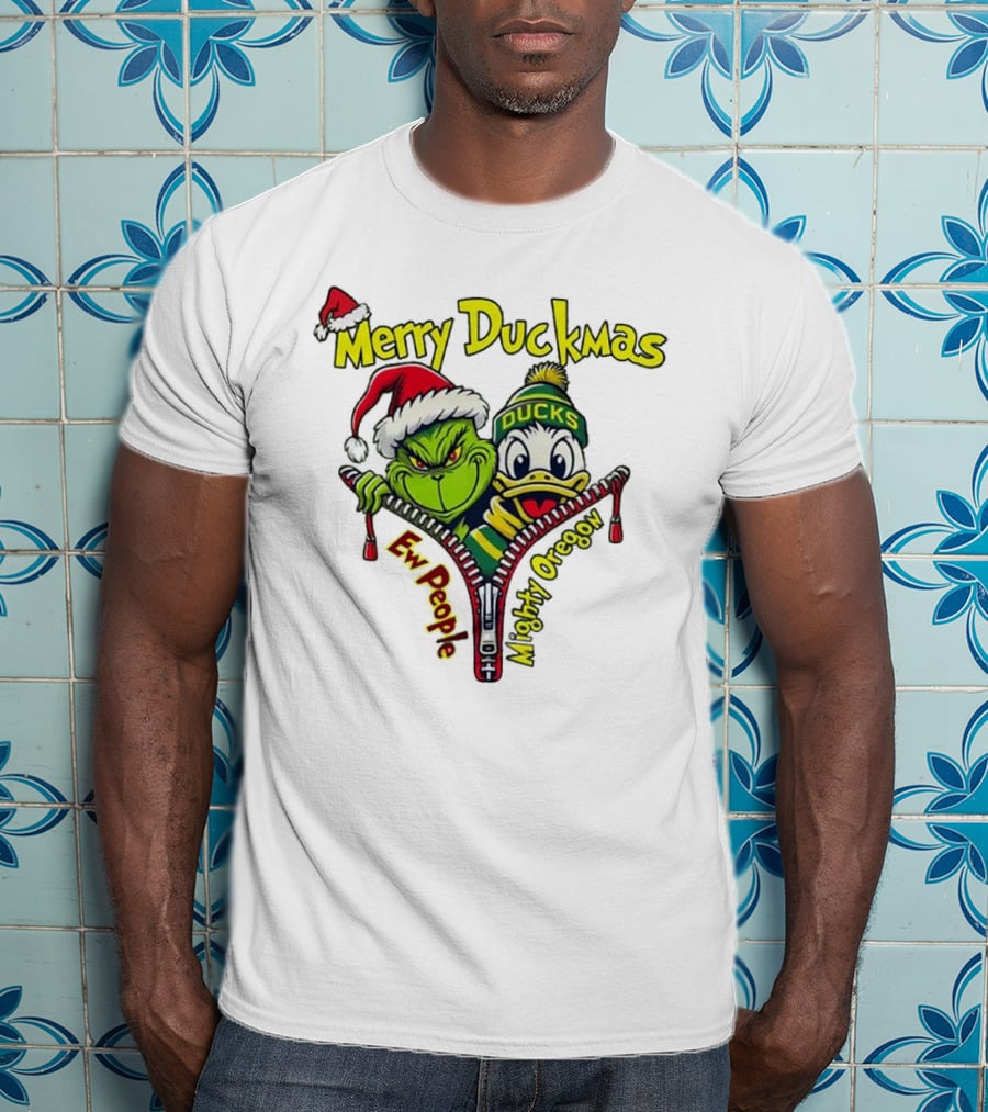 Merry Duckmas Ew People Mighty Oregon Ducks T-Shirt