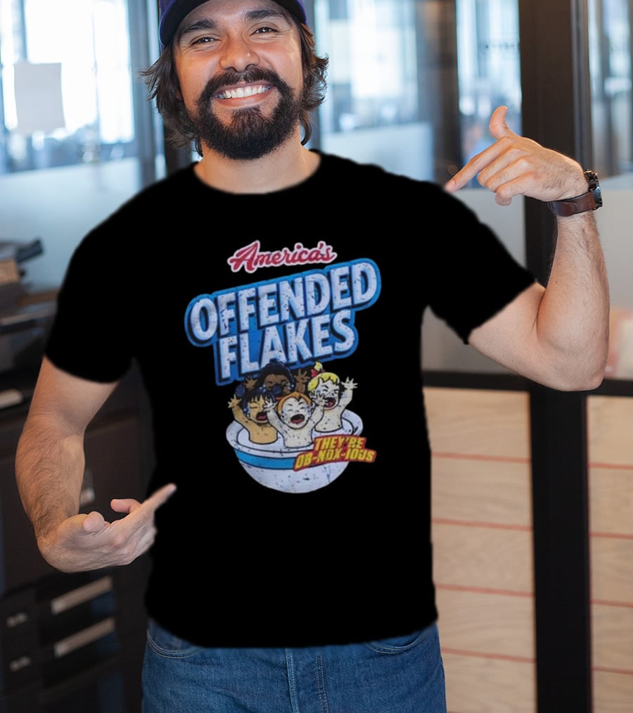 Derek Holland Wearing America's Offended Flakes They're Ob Nox Ious T-Shirt