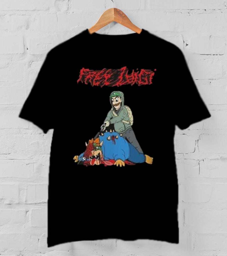 Free Luigi Mangione Sanguisugabogg Controversy Mario T-Shirt