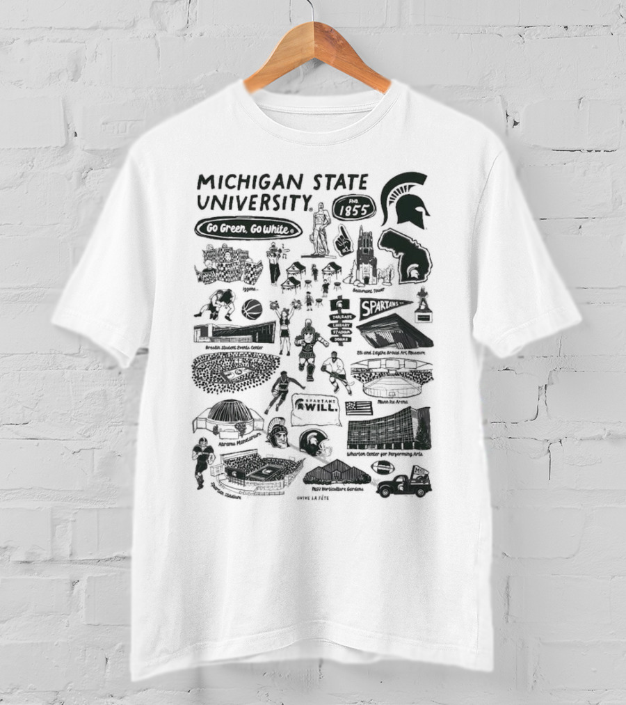 Michigan State University Go Green Go White 1855 Spartans Impressions T-Shirt