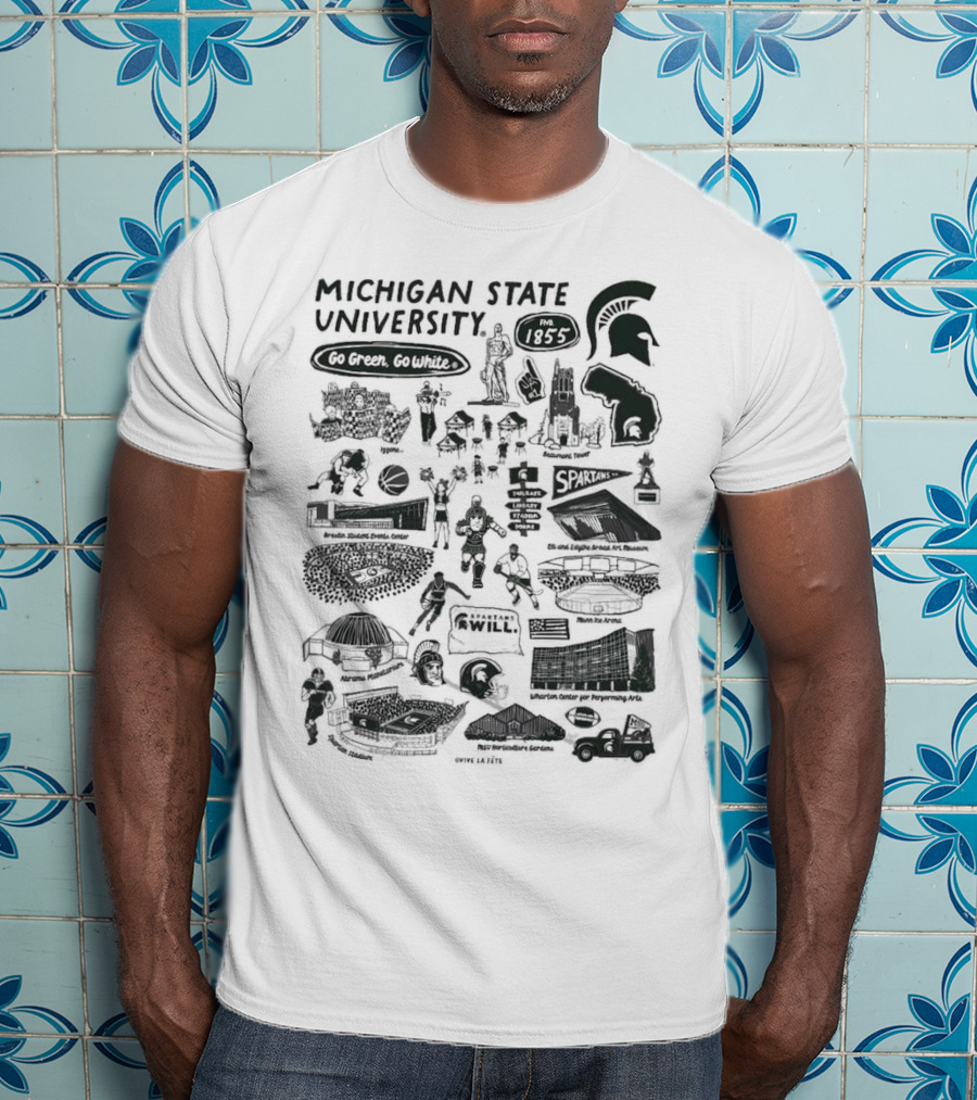 Michigan State University Go Green Go White 1855 Spartans Impressions T-Shirt