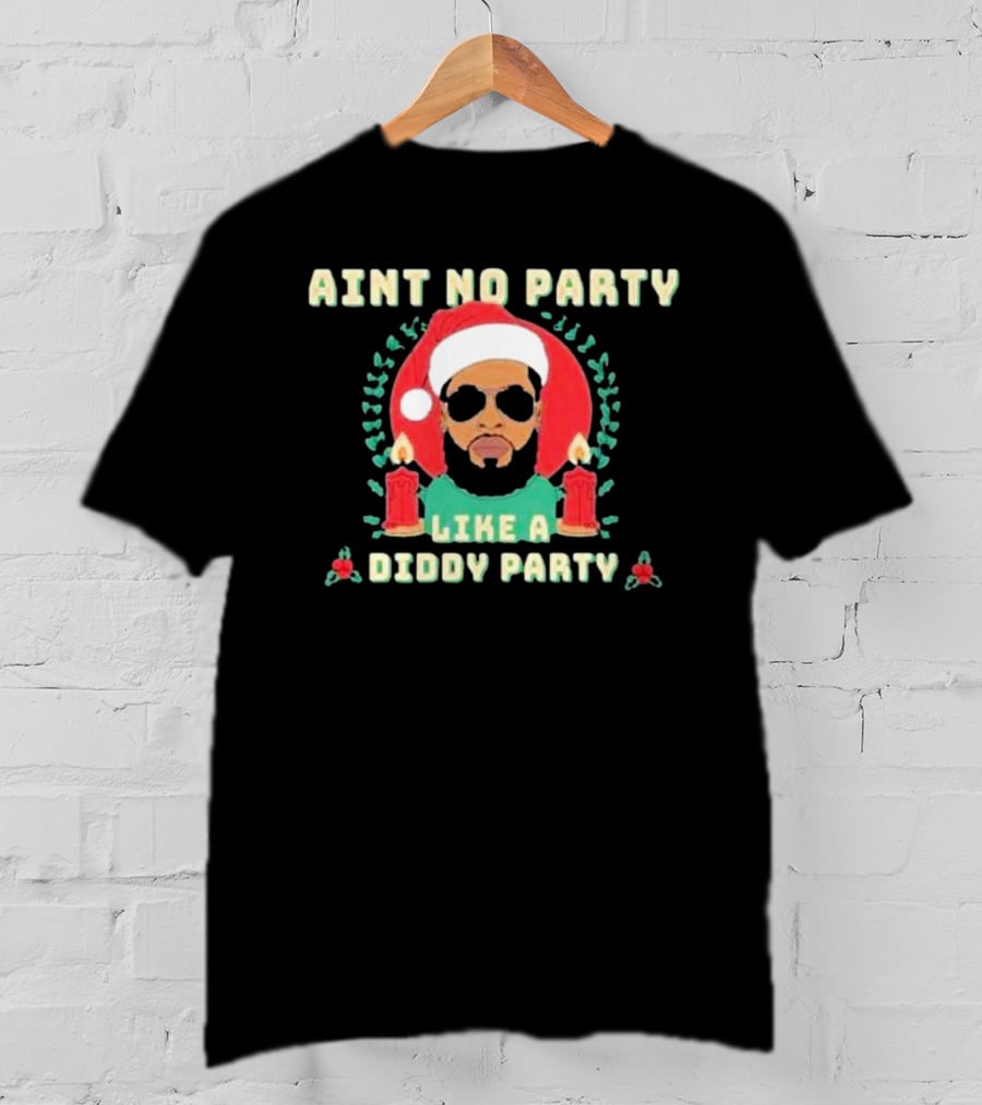 Aint No Party Like A Diddy Party Christmas Santa Icon Candles T-Shirt