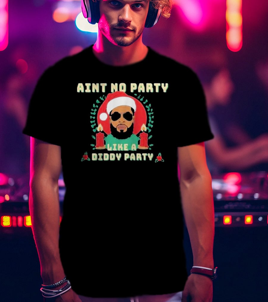 Aint No Party Like A Diddy Party Christmas Santa Icon Candles T-Shirt