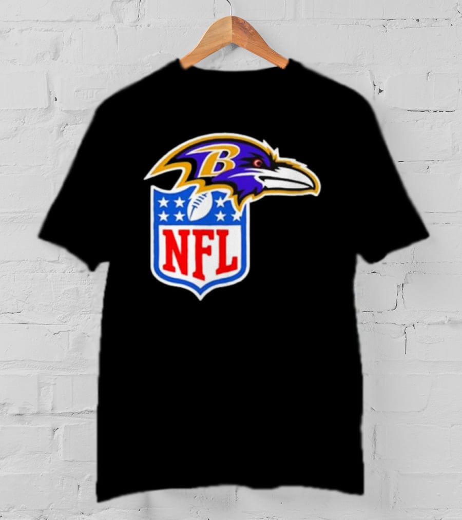 Baltimore Ravens NFL Shield Emblem Ravens Head T-Shirt