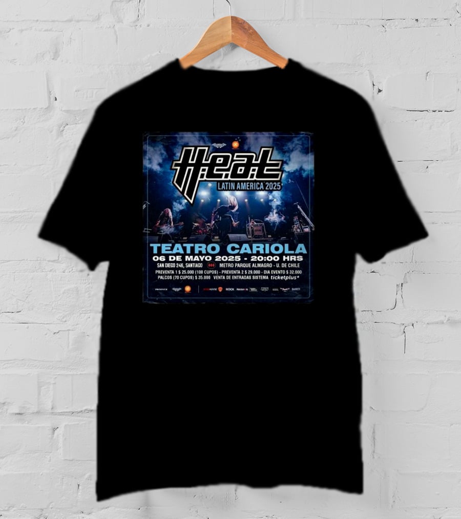 H.E.A.T Latin America 2025 Teatro Cariola Santiago May 6 2025 20:00 HRS T-Shirt