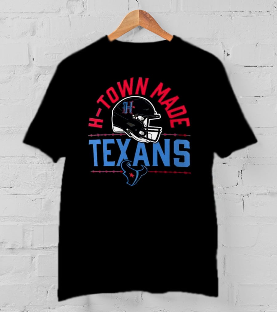 H-Town Made Texans Football Helmet T-Shirt