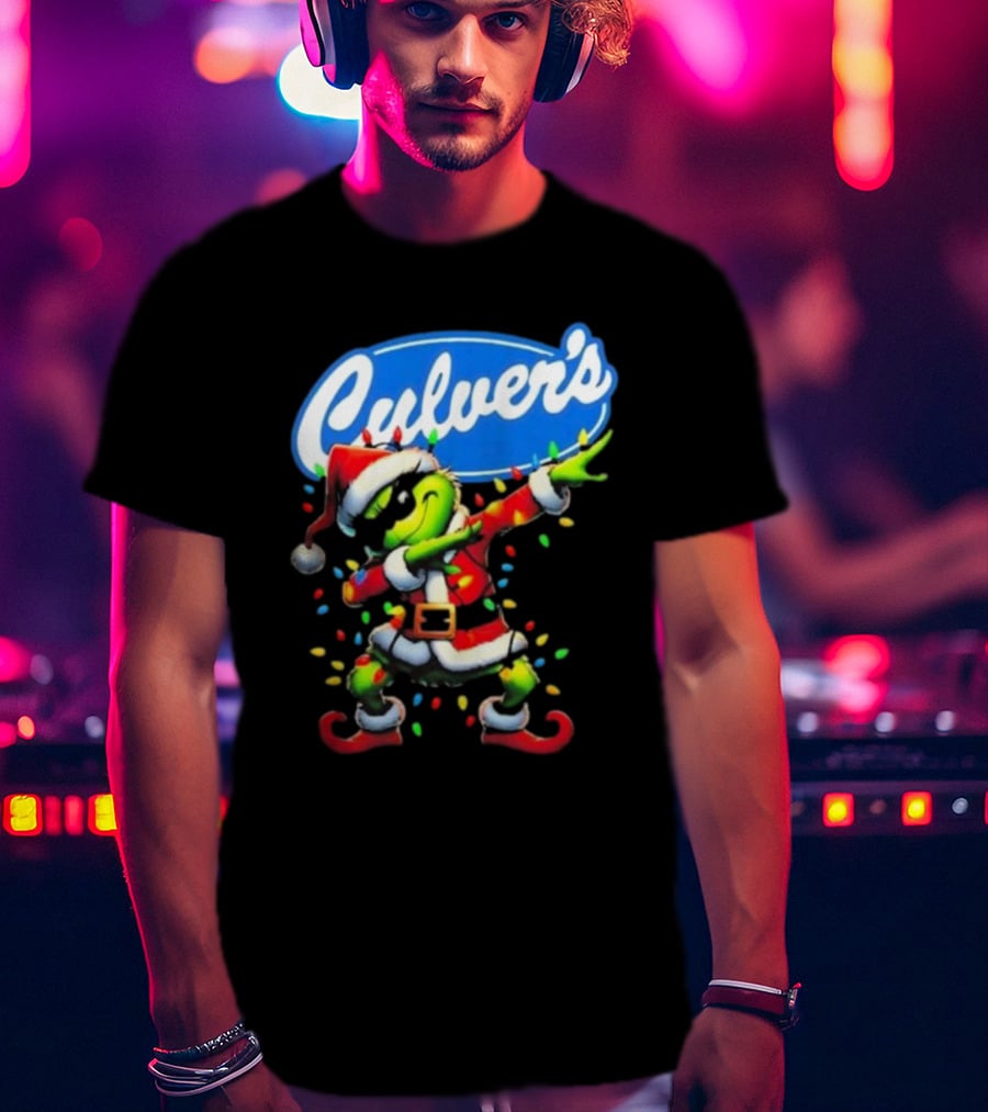 Culver's Santa Grinch Dabbing Christmas T-Shirt