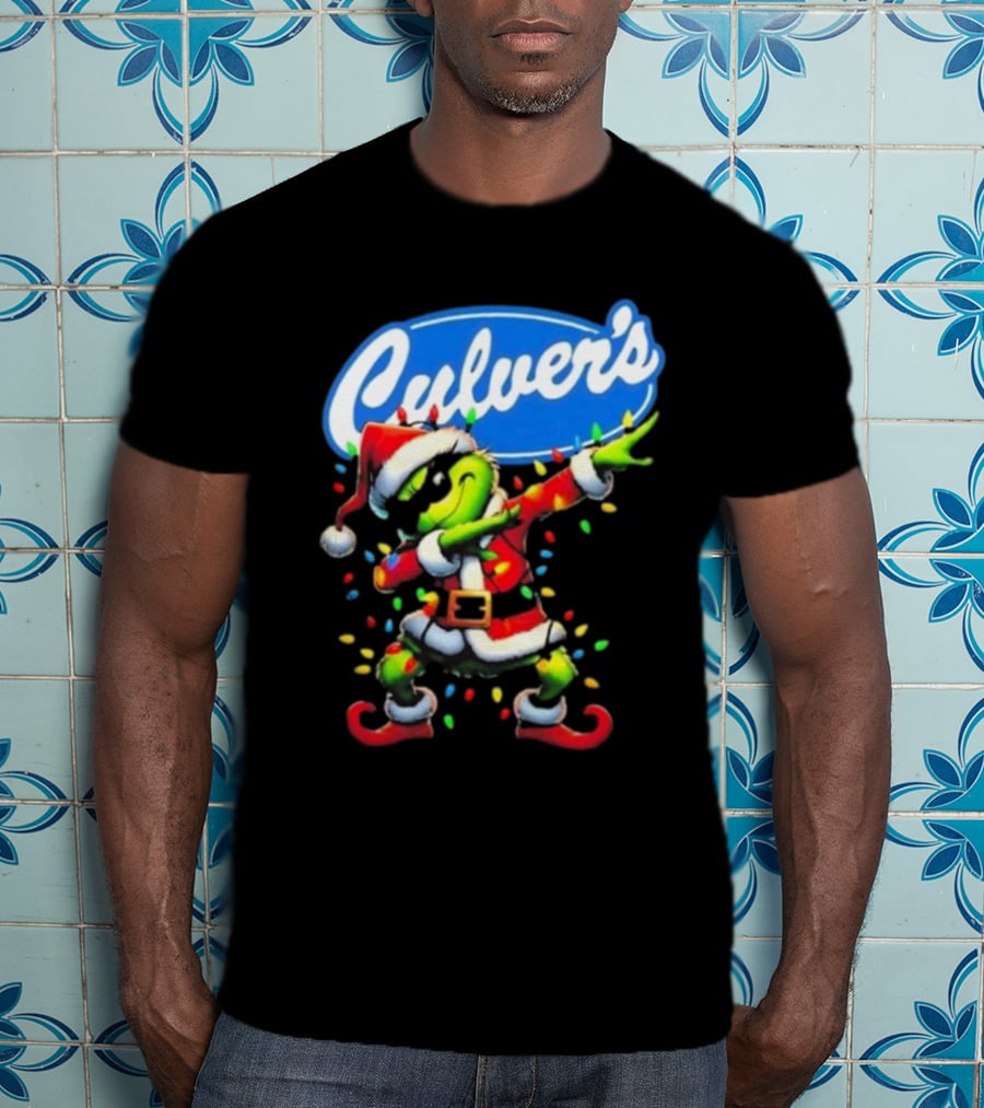 Culver's Santa Grinch Dabbing Christmas T-Shirt