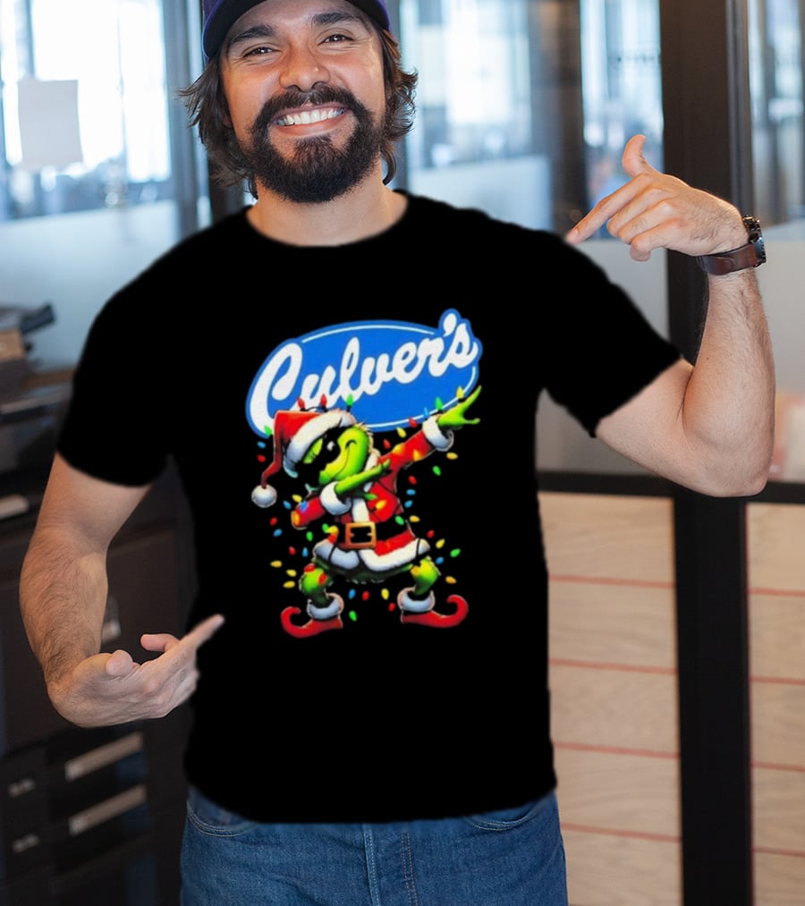 Culver's Santa Grinch Dabbing Christmas T-Shirt