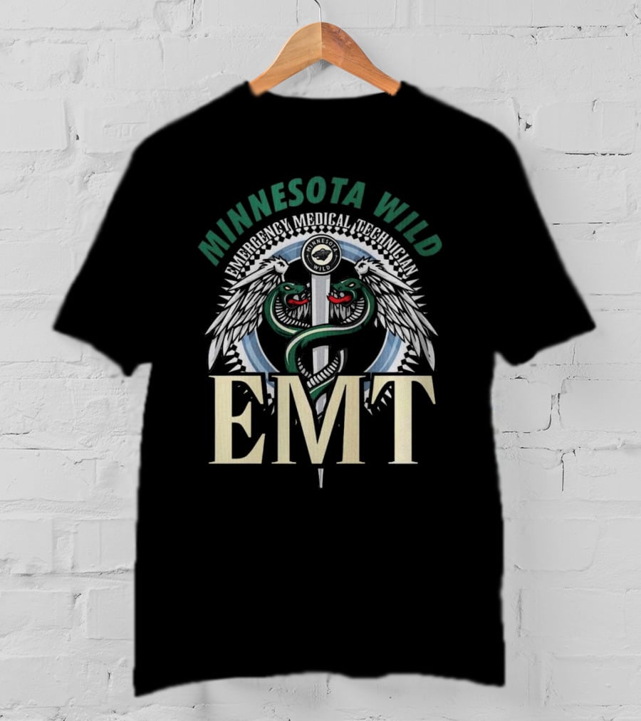 Minnesota Wild EMT Emergency Medical Technician Caduceus T-Shirt