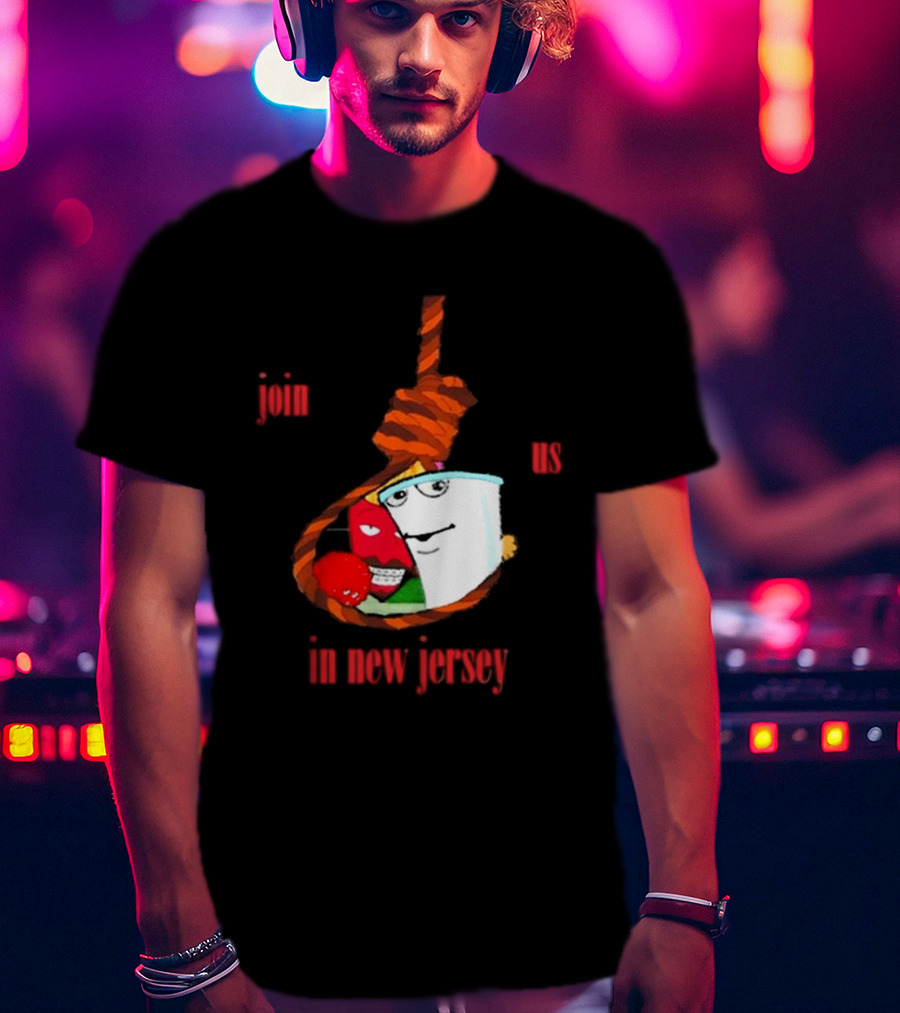 Join Us In New Jersey Mischa Aqua Teen Hunger Force Characters Rope T-Shirt