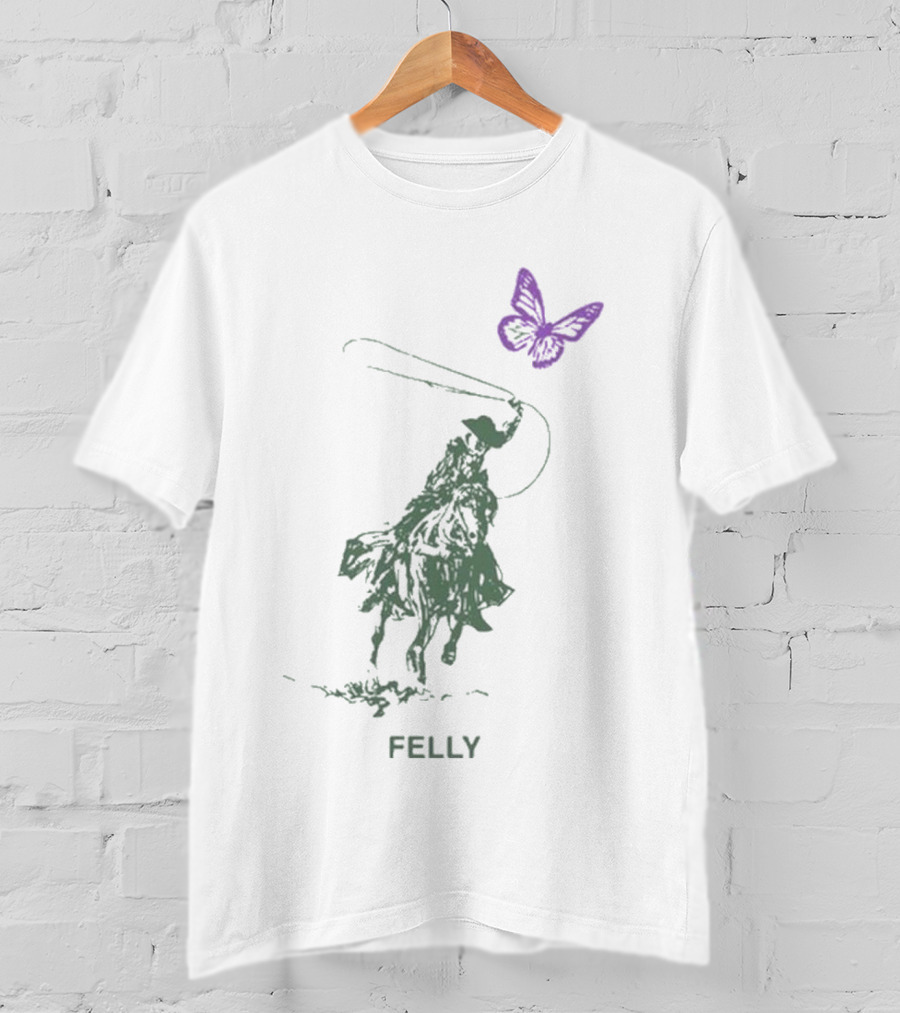 Felly Cowboy Lasso Purple Butterfly Blues Music T-Shirt