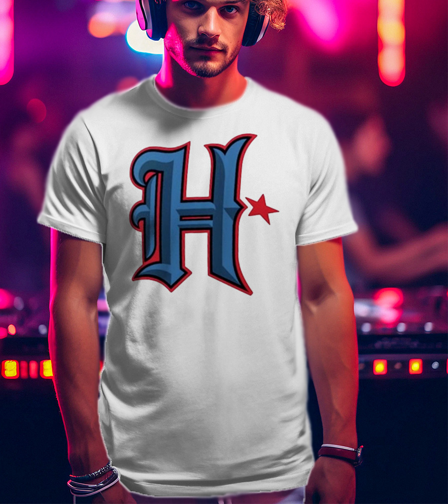 Houston Texans H Logo With Red Star T-Shirt