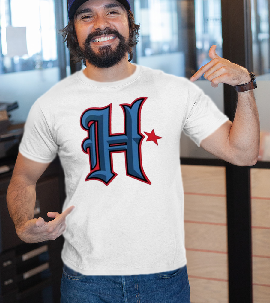 Houston Texans H Logo With Red Star T-Shirt