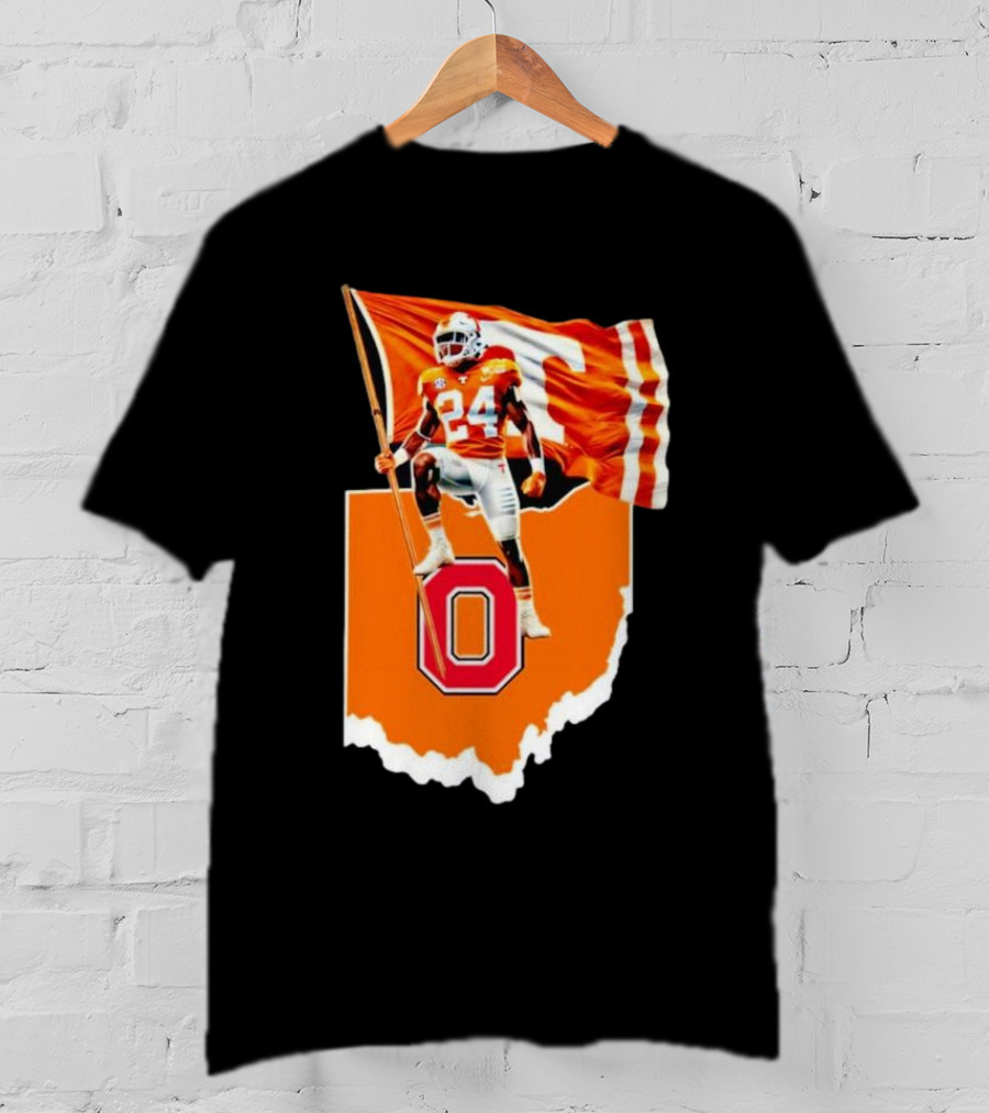 Jordan Matthews Tennessee Volunteers Flag Over Ohio State Outline T-Shirt