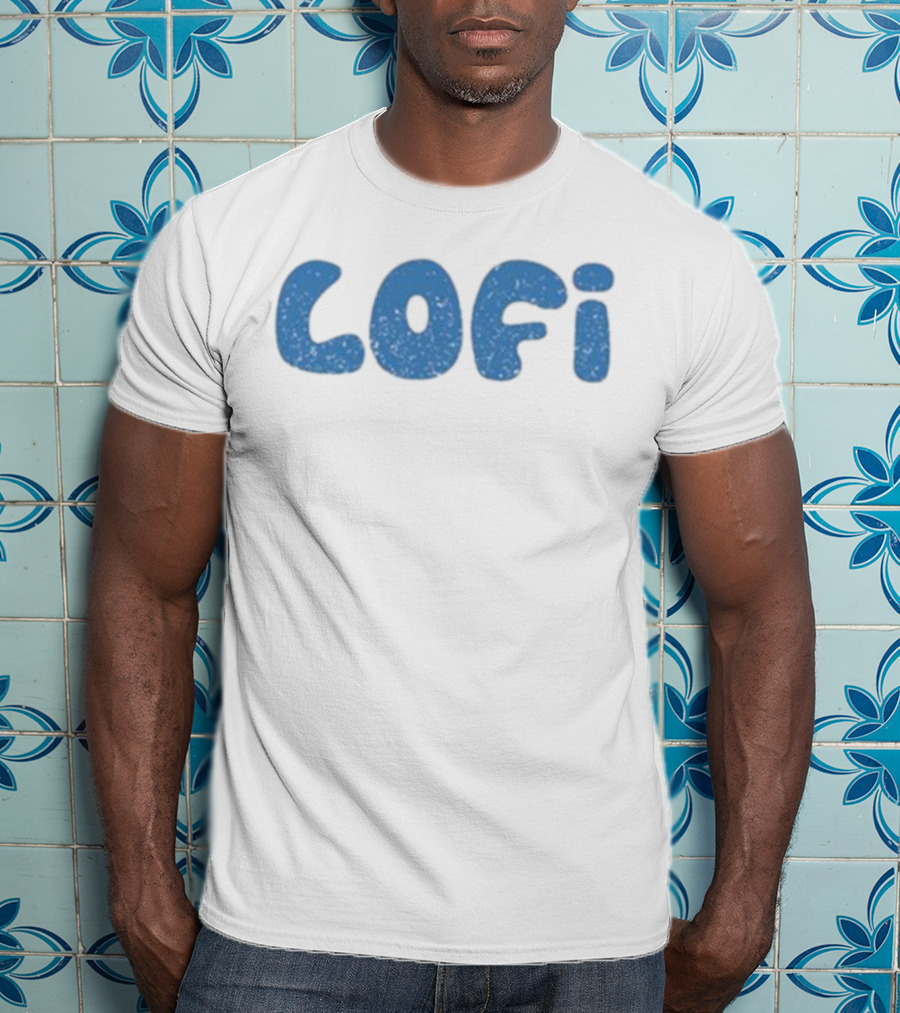 Lofi Join The Flurry Retro Blue Text T-Shirt
