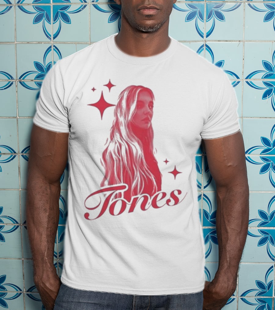Onrepeat Tones Ecru Kids Tones Red Star Accents T-Shirt