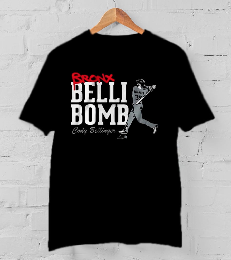 Bronx Belli Bomb Cody Bellinger 35 Swing Baseball T-Shirt