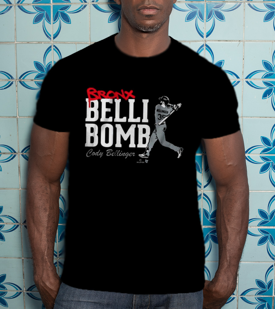 Bronx Belli Bomb Cody Bellinger 35 Swing Baseball T-Shirt