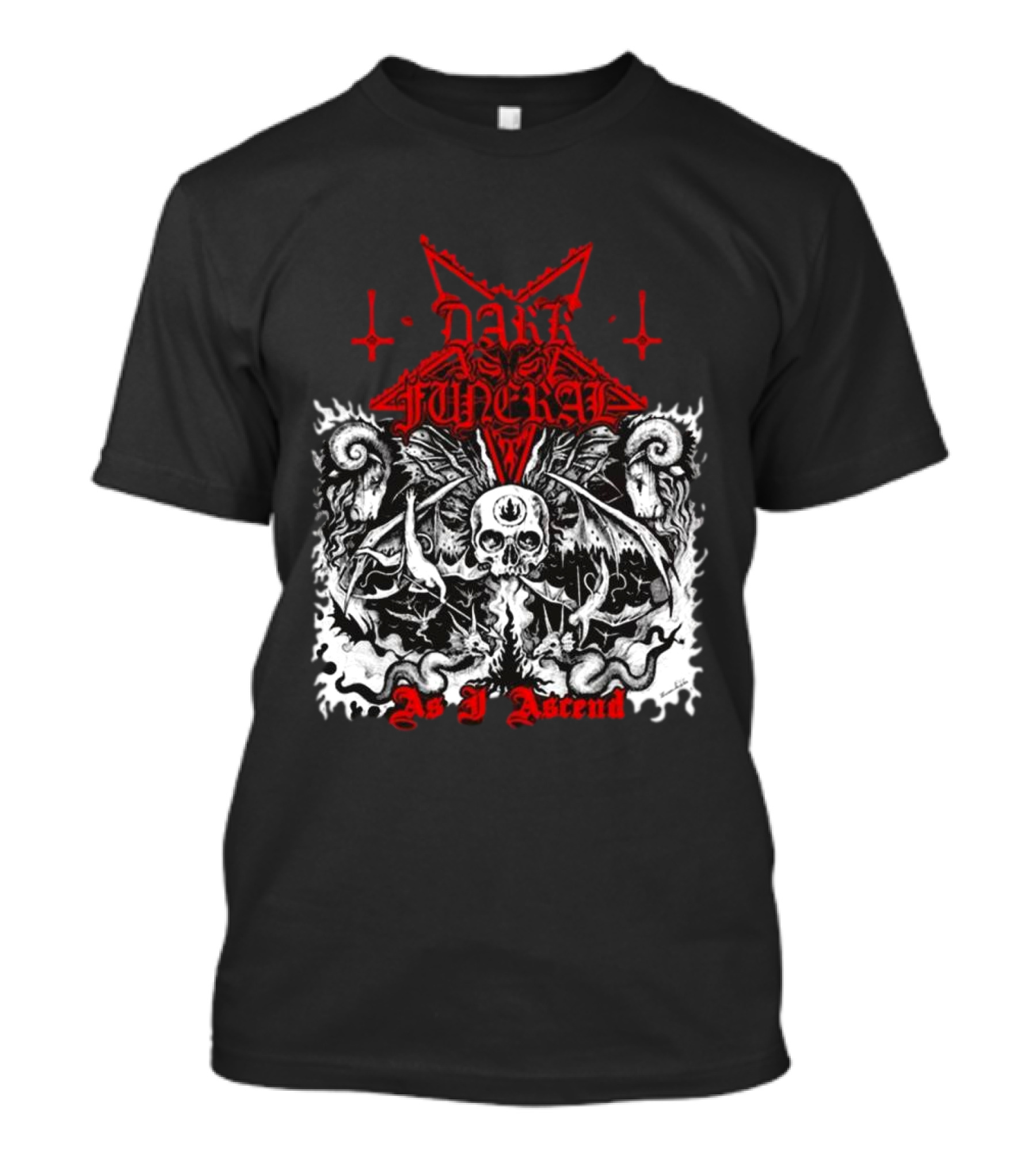 Dark Funeral As I Ascend Skull Bat Wings Gothic Symbolism T-Shirt