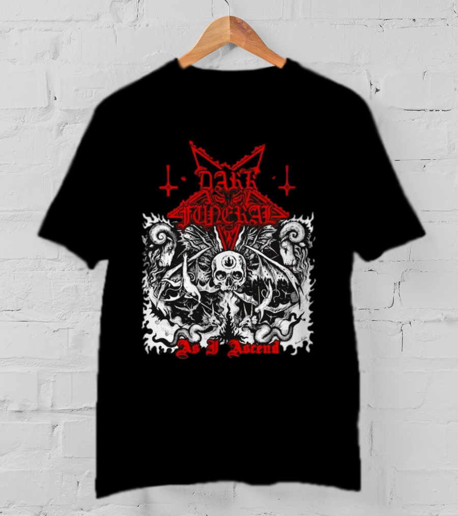 Dark Funeral As I Ascend Skull Bat Wings Gothic Symbolism T-Shirt