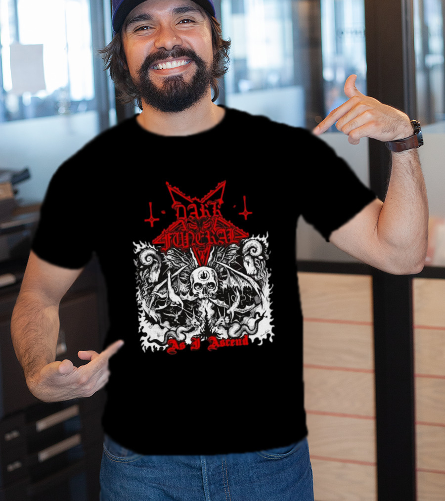 Dark Funeral As I Ascend Skull Bat Wings Gothic Symbolism T-Shirt