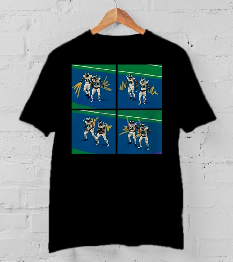 Aj Brown Saquon Barkley Dance Celebration Football Animation T-Shirt