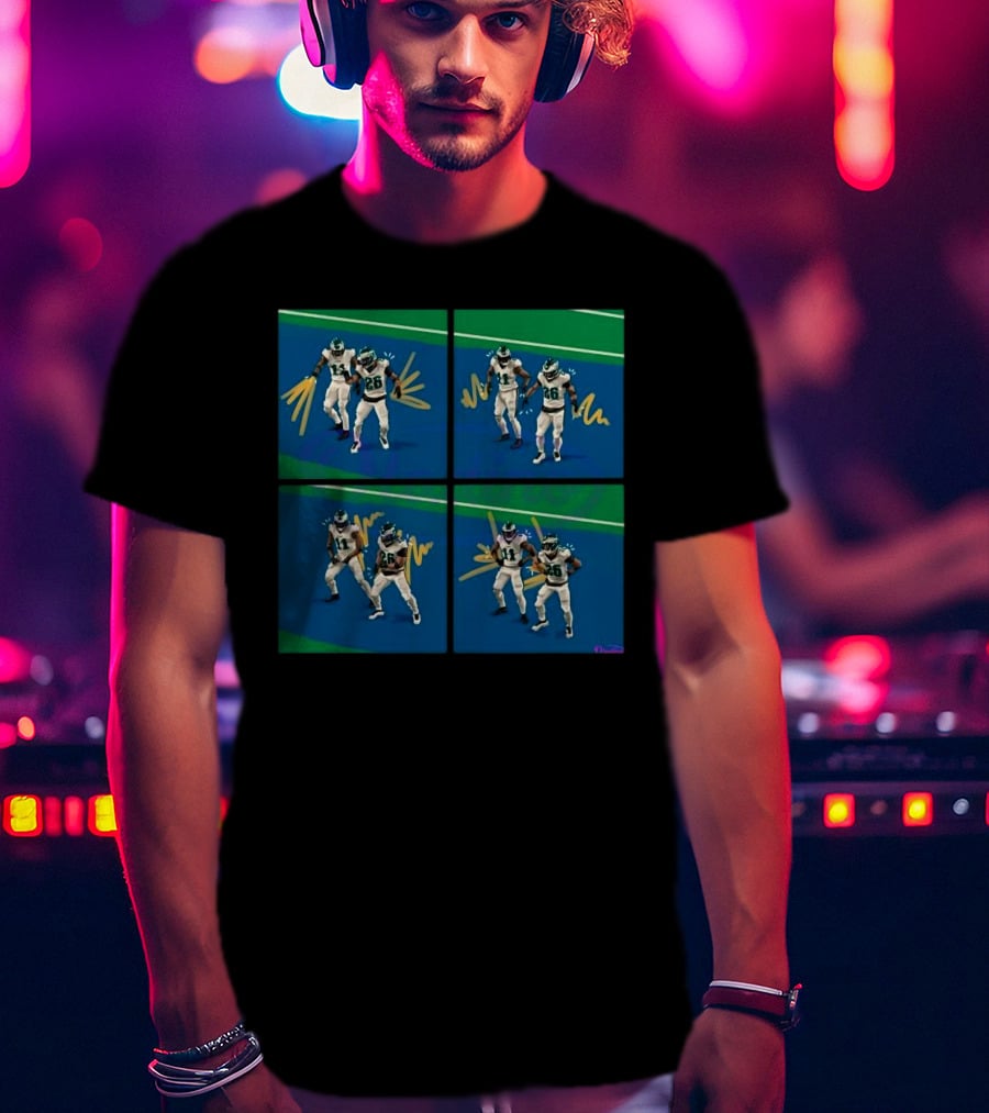 Aj Brown Saquon Barkley Dance Celebration Football Animation T-Shirt
