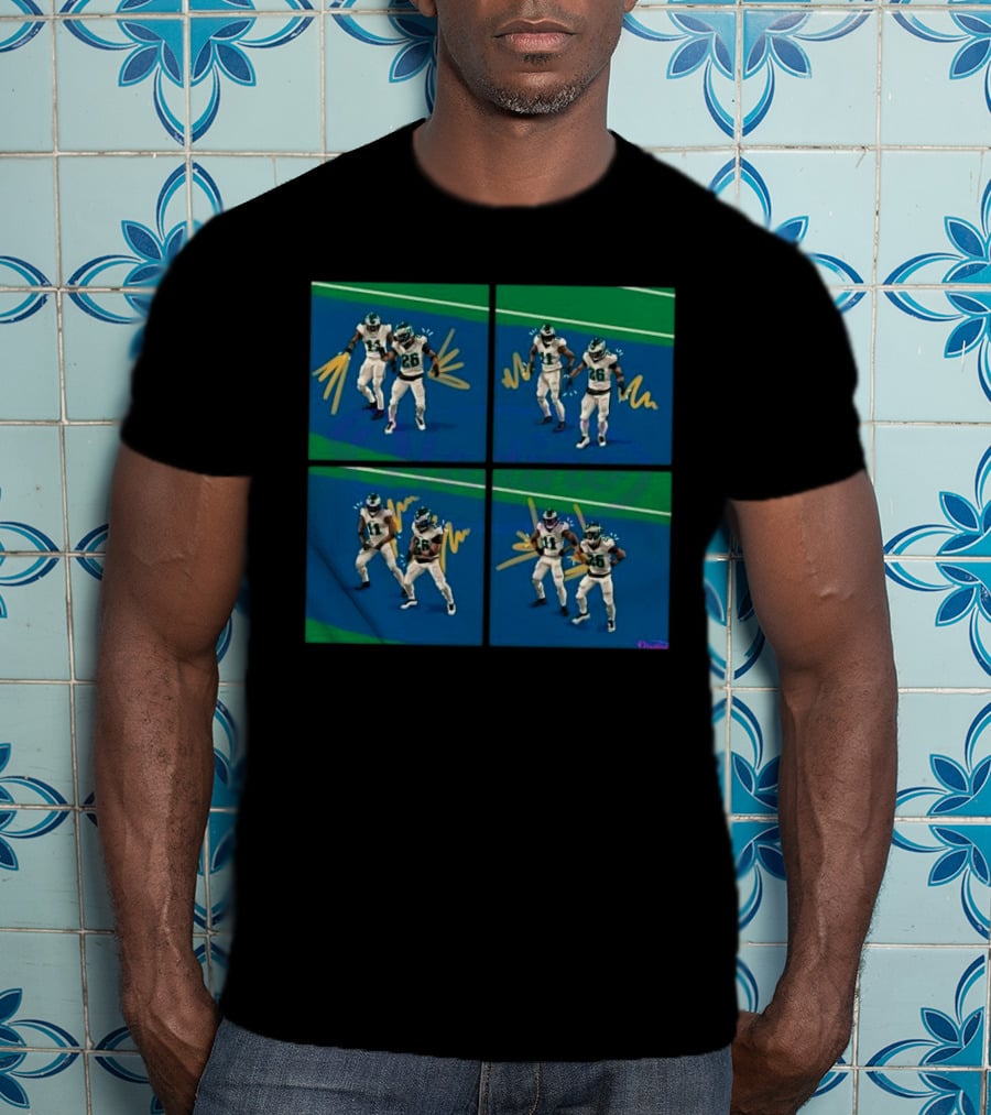 Aj Brown Saquon Barkley Dance Celebration Football Animation T-Shirt