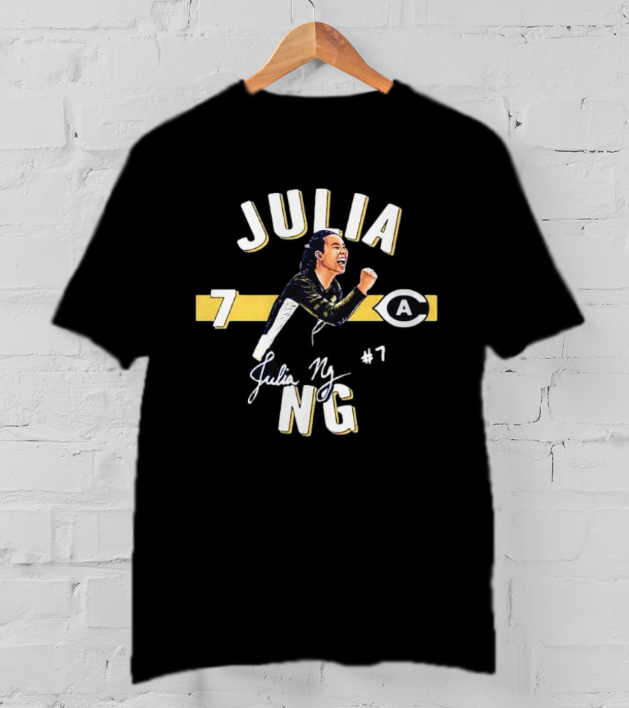 Julia Ng #7 UC Davis Aggies Signature Cartoon Player T-Shirt