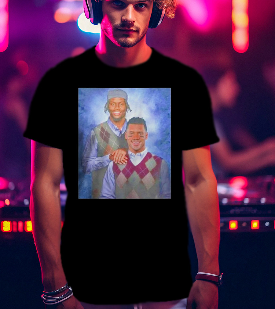 Step Brothers Russell Wilson Lamar Jackson Argyle Sweaters T-Shirt