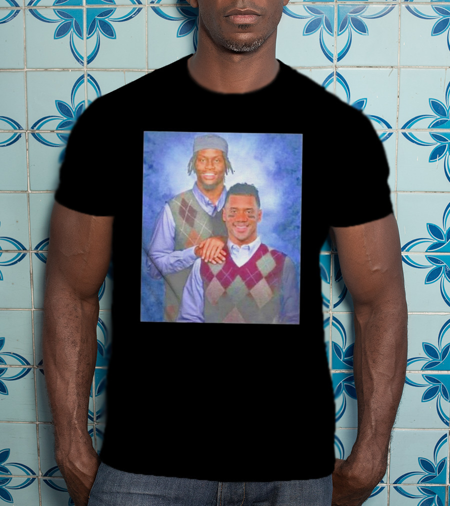 Step Brothers Russell Wilson Lamar Jackson Argyle Sweaters T-Shirt