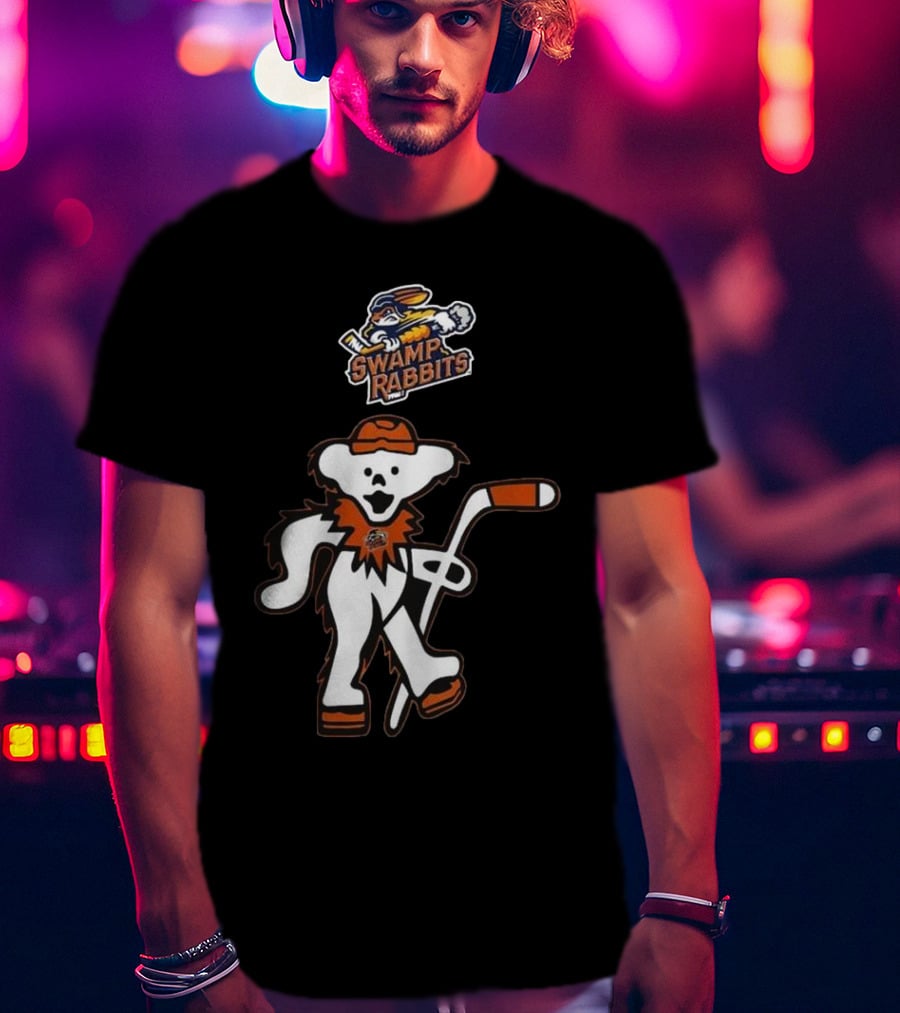 Swamp Rabbits Hockey Dancing Bear Logo Crossover Night For Fans T-Shirt
