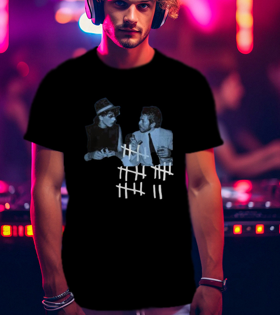 John Taylor X Robert Palmer Power Station Photo Counting Marks T-Shirt