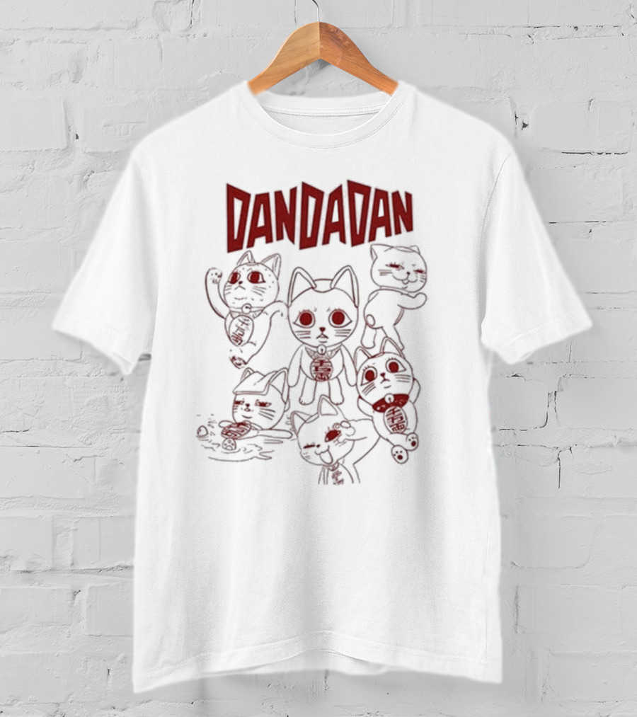Dandadan Beige Turbo Granny Cat Characters T-Shirt