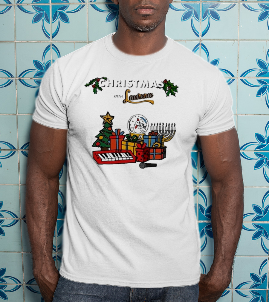 Christmas With Lawrence The Band Holiday Celebration Featuring Festive Tree, Keyboard, And Snowman T-Shirt